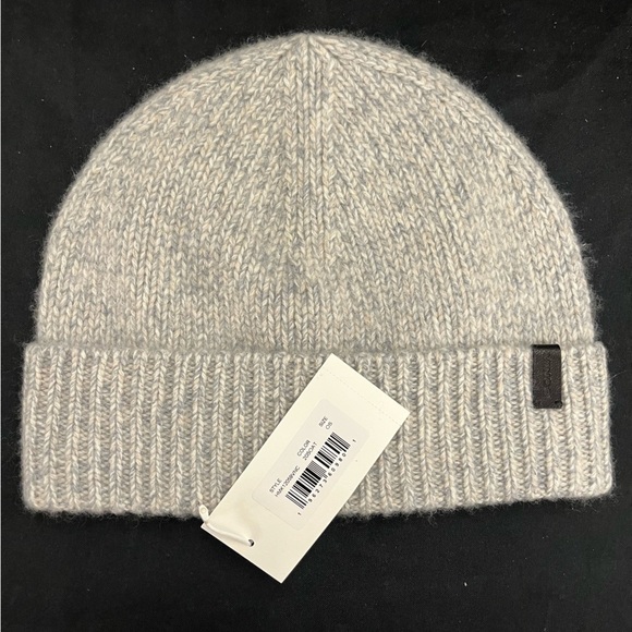 NWT VINCE Cashmere Knit Beanie Hat Gray Grey